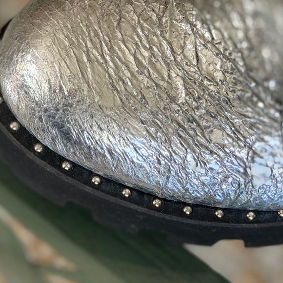 Montelliana 1965 Claudine Metallic Leather Lace Up Ankle Boots Size 37 - Picture 10 of 14